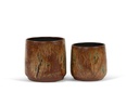 Flowerpot spotted brown glazed - terracotta - brown - Ø 28x28cm - p/2/1