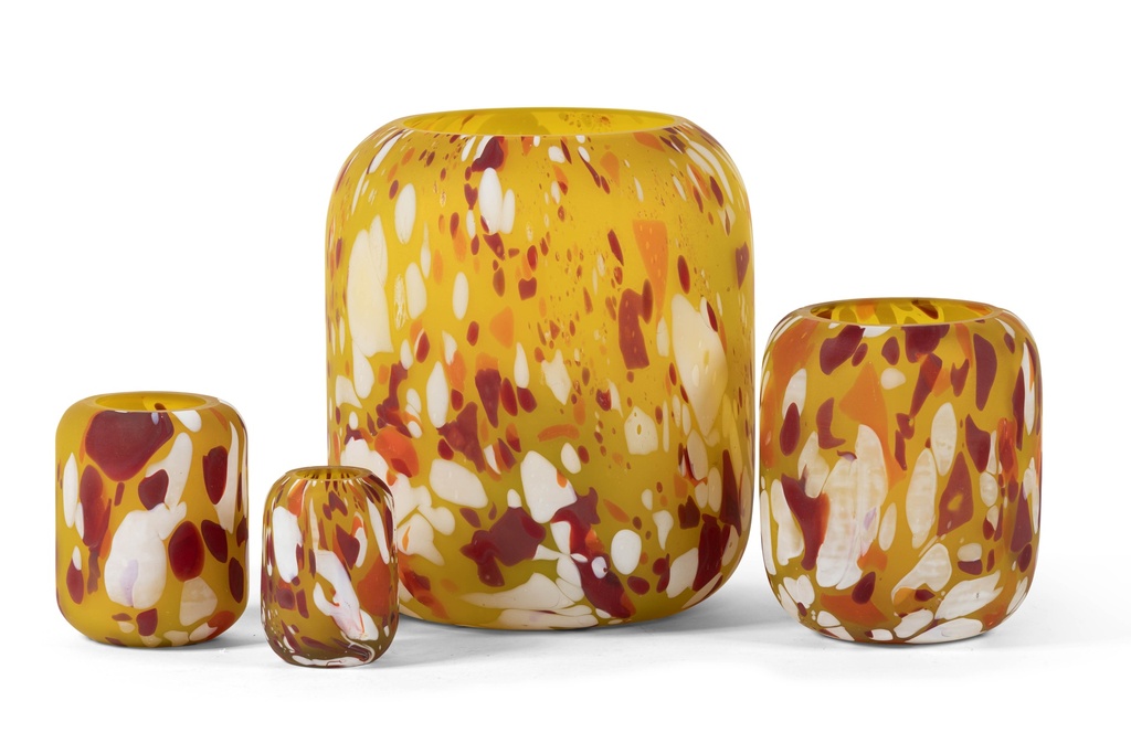 MOUTHBLOWN VASE YELLOW MULTI MATT Ø21cm X 23cm - 1/1 - MEDIUM - YELLOW & MULTI COLORS