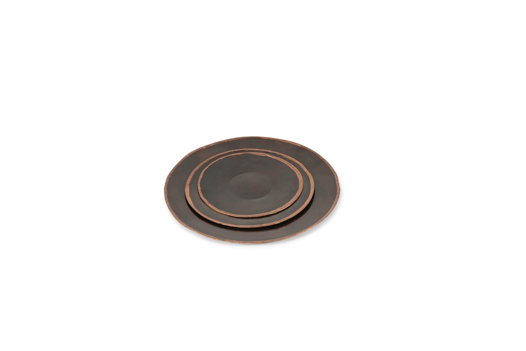 Candleplate metal vintage copper - small - Ø10,5x1cm- p6/108