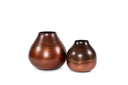 Vase metal - burned copper patina - small - Ø 29,50x30cm - p/1
