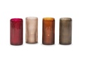 Votive ribbed sprayed - amber - large - Ø7,5x14,5cm - p/6/24