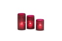 Votive ribbed sprayed - red - large - Ø7,5x14,5cm - p/6/24