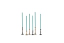 Handforged fine taperholder - brass antique - for tapers Ø2,1cm - set of 3 - H8cm/H10cm/H12cm - p/2 sets