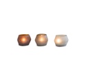 T-light holder oval matt light smoke - small - 11,5x9,5x8cm - p/1/24