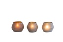 T-light holder oval matt light smoke - large - 13,5x11,5x10cm - p/1/18