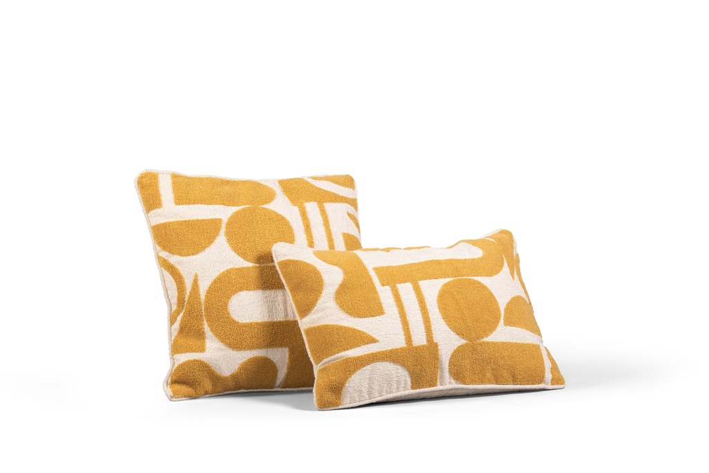 Cushion embroidery ochre/beige with filler - 40x60cm - p/1/10