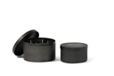 Box bindi design black with cover low - set of 2 - Ø15 x 8cm - Ø18 x 10cm - 3 int.cot wicks - 4 int.cot.wicks - p 1