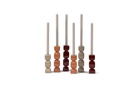 Taperholder aluminium enamel burgundy set of 2 - 5x5x16 cm - 5x5x23 cm - p 2