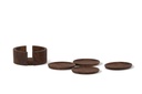 Wooden coasters with stand natural oiled - set of 4 - Ø12 x 5cm - p 2