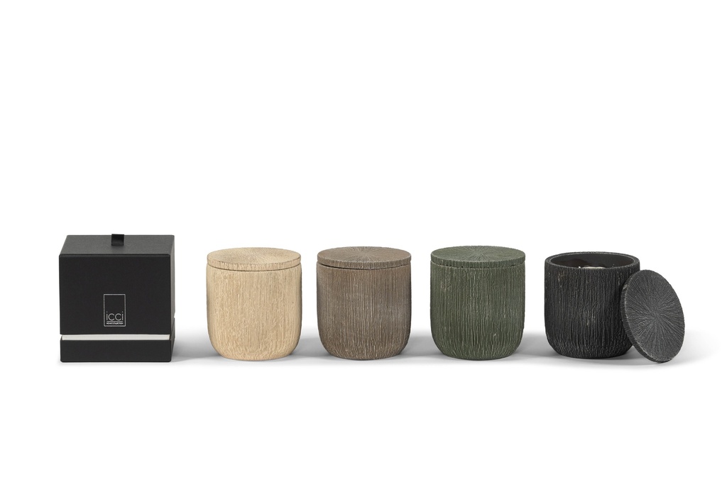 Scented candle candlepot concrete green medium - Ø12 x 13cm - 2 int.cot.wicks - p 4
