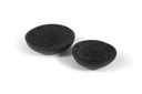 Set of 2 Ornament disks - wood - black mat brushed - Ø30x7cm/Ø24x3cm - p1/8