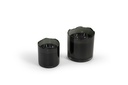 Scented candle black glass votive with organic rim - medium Ø 12 x 12cm - 3 - int. cot. - p/4