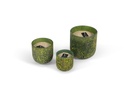 Mouthblown vase, matt green yellow spotted - large Ø15 x 15cm - 3 - int. cot. - p/2