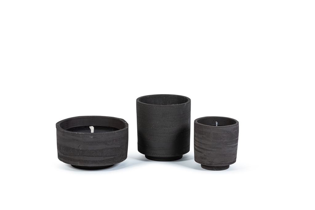 Round black terracotta pot - Ø 14 x 15 - 1 - ext. cot. - p/8