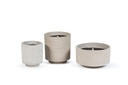Round grey concrete/white terracotta pot - Ø 14 x 15cm - outdoor candle -1 ext. coton wick - p/8