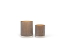 Hurricane cilindrical cutted copper with stone base large - Ø25 x 30 cm - p 1
