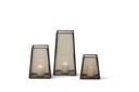 Set of 2 hurricanes copper antique with copper stripe glass - 13 x 13 x 18,5 cm / 14 x 14 x 26 cm - p 1/6