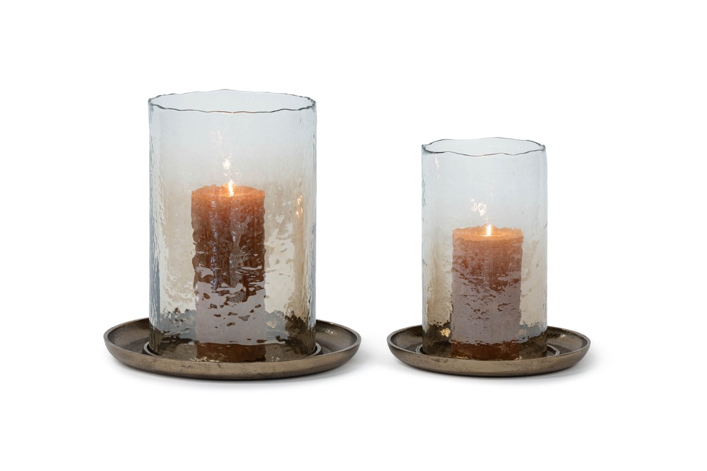 Hurricane gold with hammered brown luster glass - large - Ø32 x 35 cm - p 1