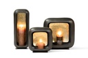 Standing square candle holder nickle antique/gold antique leafing - medium - 29,5 x 11,5 x 31 cm - p 1/4