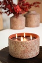 Multiwick indoor candle bowl rustic terra cotta / burgundy - Ø19 x 10 cm - 4 wicks - p 4