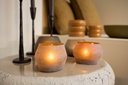 T-light holder oval matt amber - large - 13,5x11,5x10cm - p/4/16