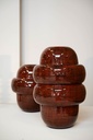 Vase enamel dark brown antique large - Ø27 x 40 cm - p 1 / 2