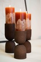Candle holder brown stained cork big - Ø11 x 26cm - p 1/12