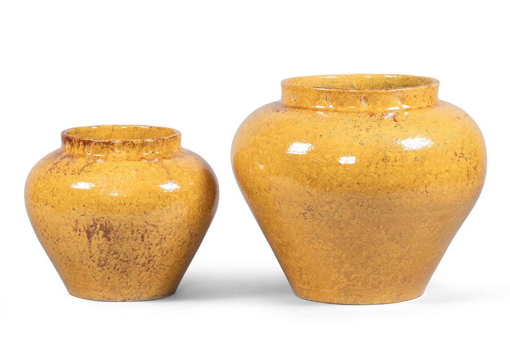 Planter reactive glazed ochre small - Ø35 x 28cm - p 1