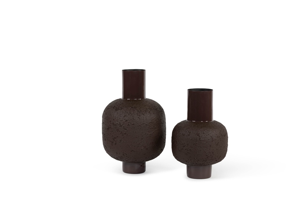 Bolvase texture on stand enamel burgundy - medium - Ø25 x 38 cm - p 1/4