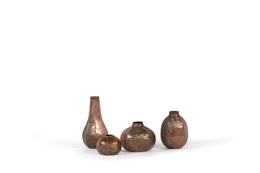 Small vase silver copper patina - Ø15,5 x 11,5cm - 4/16