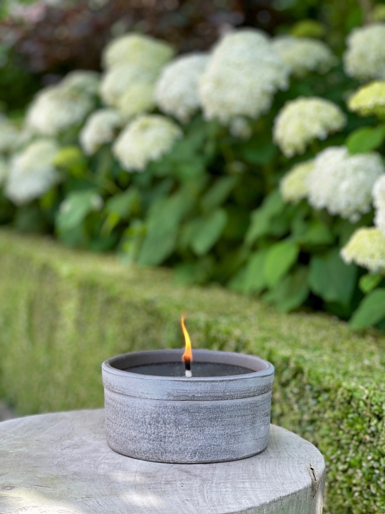 Terracotta outdoor bowl choco aged Ø 30x14cm, 1 Wick outdoor candle, p2/1