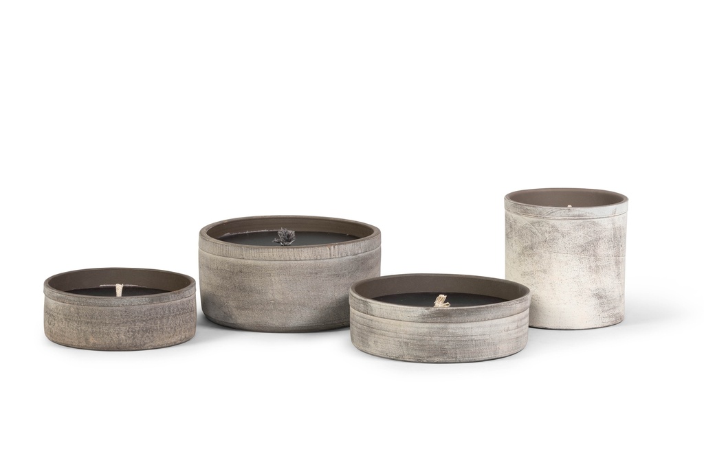Choco aged terracotta round outdoor candle - Ø 20x20cm -1 - ext. cot. - p /4/1