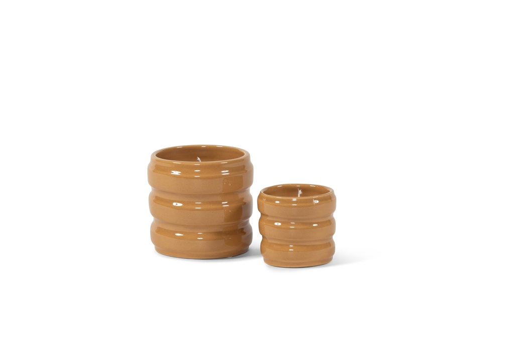 Votive glazed shiny honey large indoor - Ø12 x 11cm - 1 wick - p 4