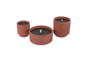 Round Red terracotta pot - Ø 11 x 12cm -outdoor candle -1 ext. coton wick - p/8