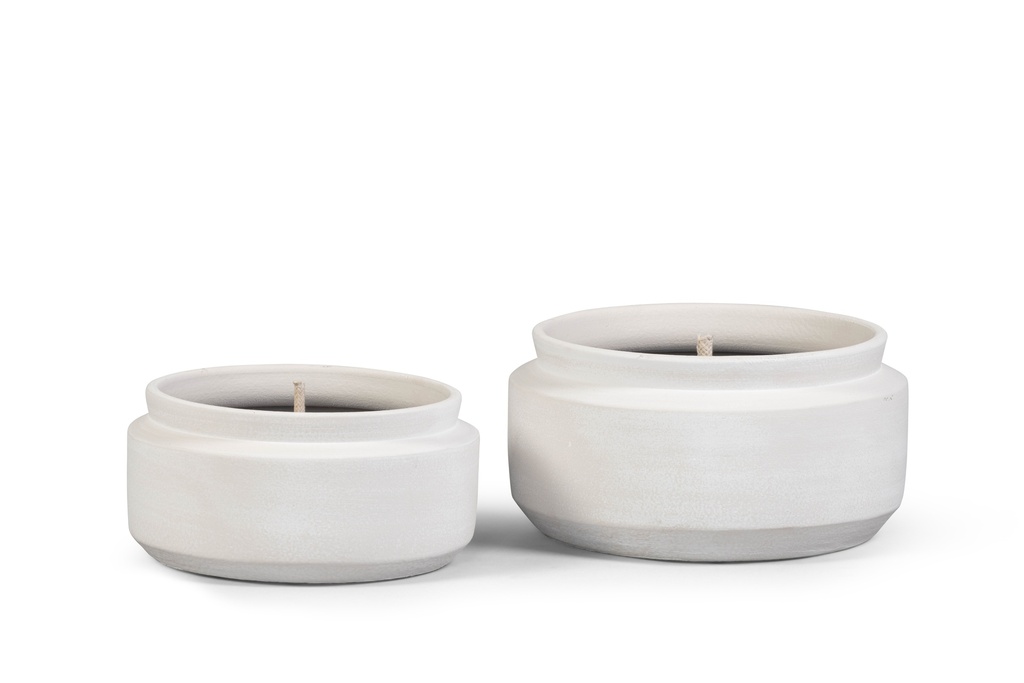 Bowl mat cream small outdoor - Ø20x 10cm - 1 ext.cot. wick - p 2