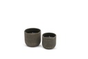 Outdoor candle matt grey/gold - Ø15 x 13cm - 1 - ext.cot. - p/4