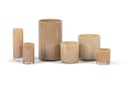 Cylindrical votive - glass - honey - Ø8.5 x 8.5cm - p/6