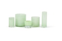 Thick votive cylinder - glass - mint green - Ø11x12cm - p/6