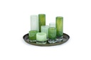 Thick votive cylinder - glass - mint green - Ø11x12cm - p/6