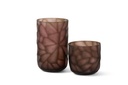 Mouthblown vase handcutted ginkgo smoke / mauve large - Ø18.5 x 29.5 cm - p 1/2