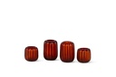 T-light holder vertical ribbed red/orange - Ø9 x 9cm - p 2