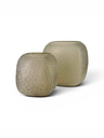 Square vase handcut stone finish champagne smoke small - 21x19x22 cm - p 1/2