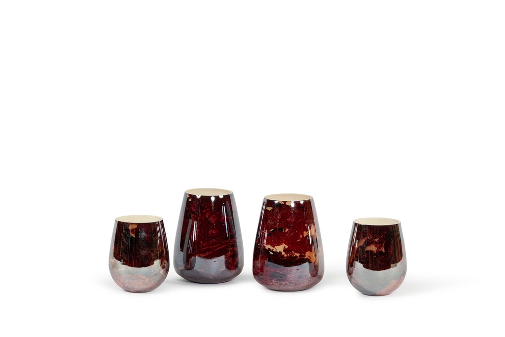Votive burgundy marble finish small - Ø11 x 13 cm-  p 4/ 8