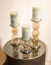 Chandelier 1 roll  - glass - luster brown - Ø 13x14,5cm - p/1/8
