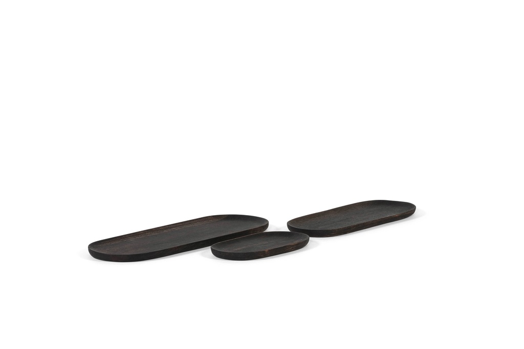 Long tray - acacia - black - 40x14x1,5cm - p2/4