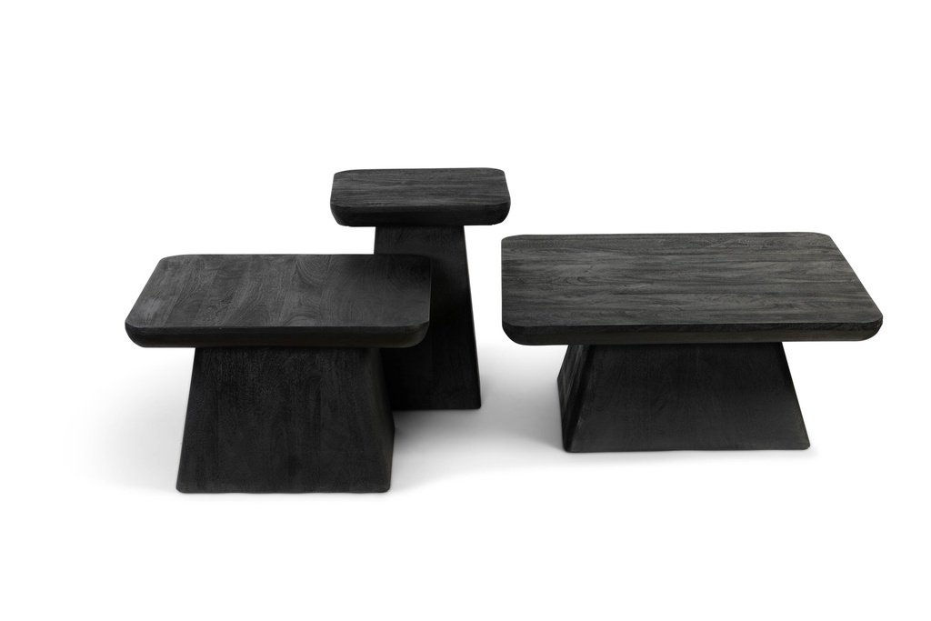 Brushed square coffe table - mango wood - black - 80x80x32cm - p/1/1