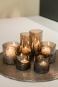 Hammered round tray - aluminium - light gold - Ø45cm - p/2