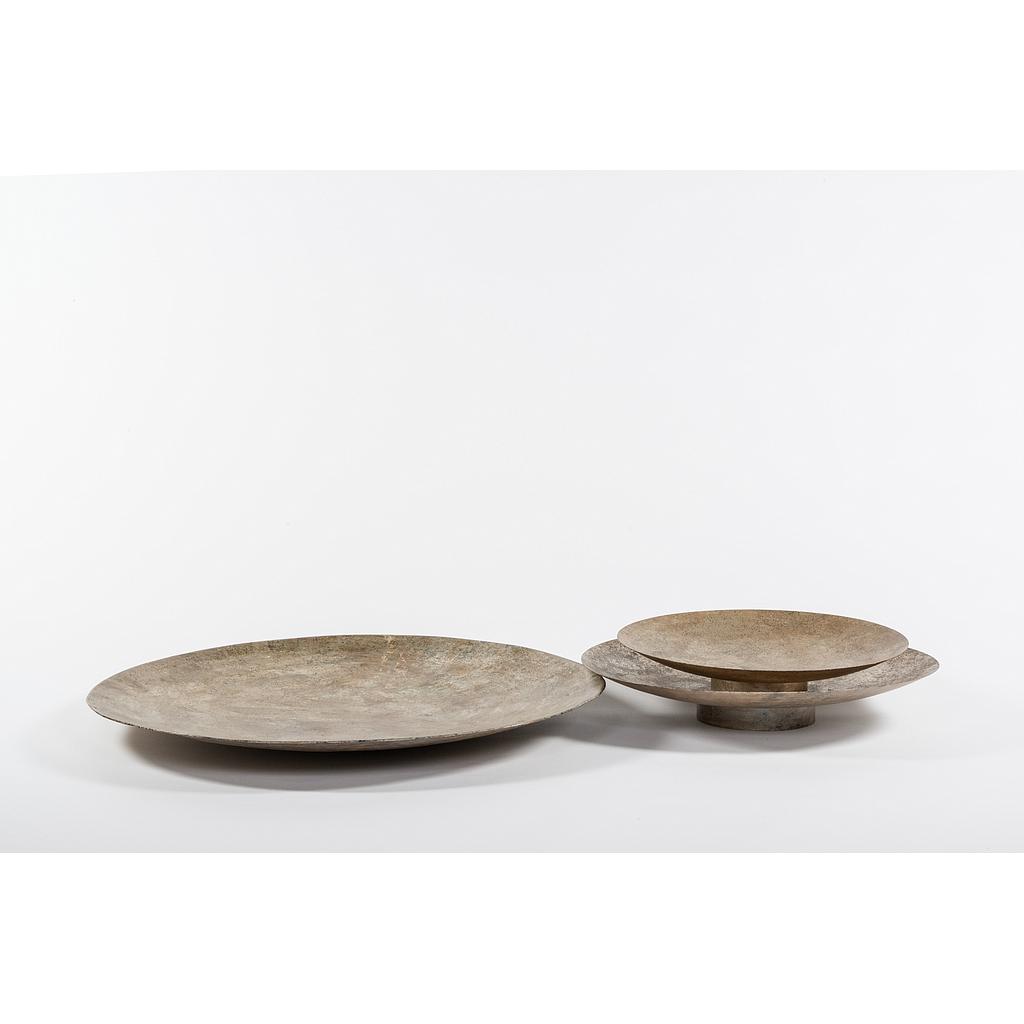 Wall decor/plate - iron - burnished champagne - large Ø 90x8cm - p/1/1