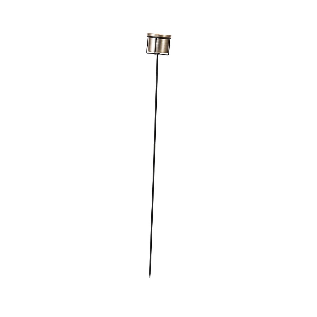 Gold metal outdoor candle on pin - Ø 13x130cm - 1 - ext. cot. - p/9