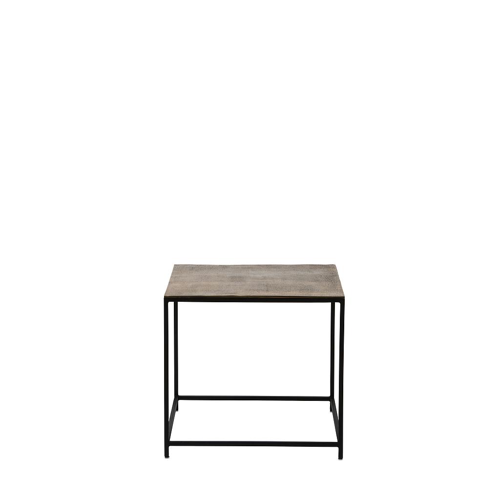 Coffee table - metal+aluminium - black + antique brass - small 50x50x46cm - p/1/1